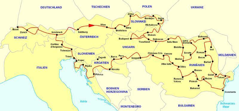 Karte Reise 2007